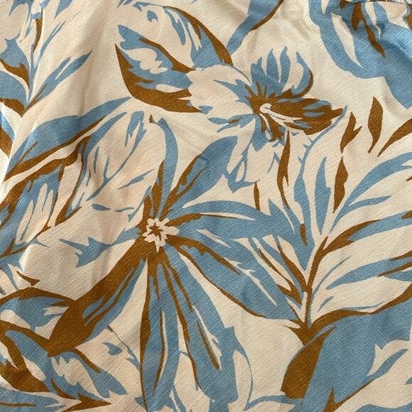 Bec Bridge Stella Maxi Dress Satin V Neck Open Back Beige Blue Floral Print 6 US - Picture 15 of 16